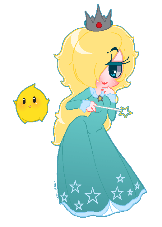 Rosalina Transparent Png (lime, gray, pink, gold)