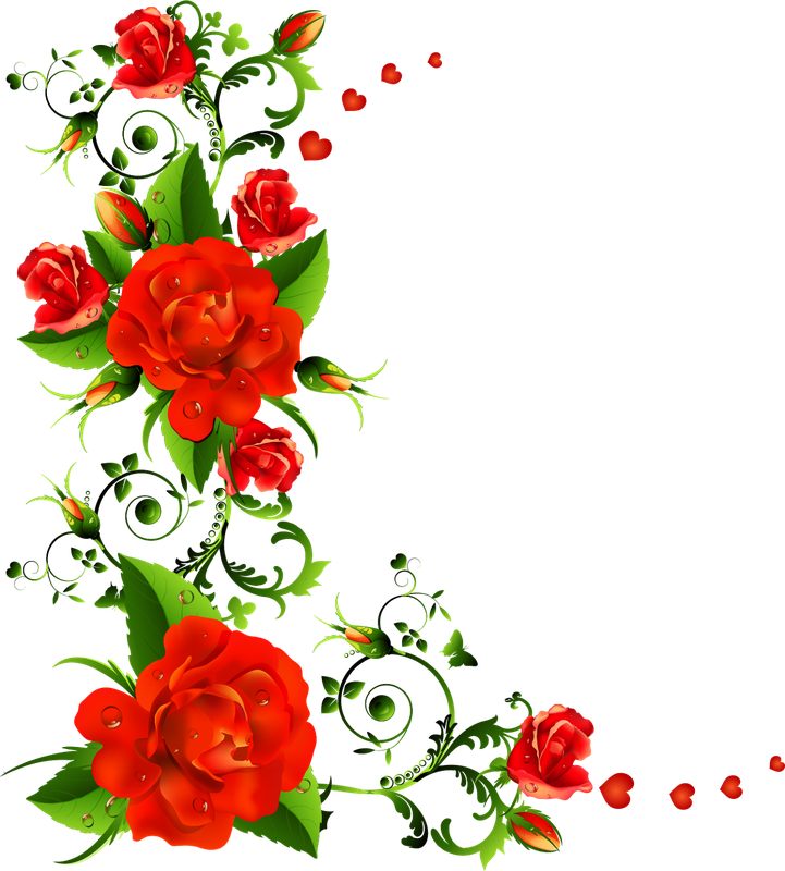 Rose Frame Download Png Image (black)