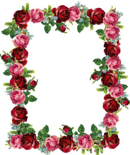 Rose Frame Png Clipart (green, black)