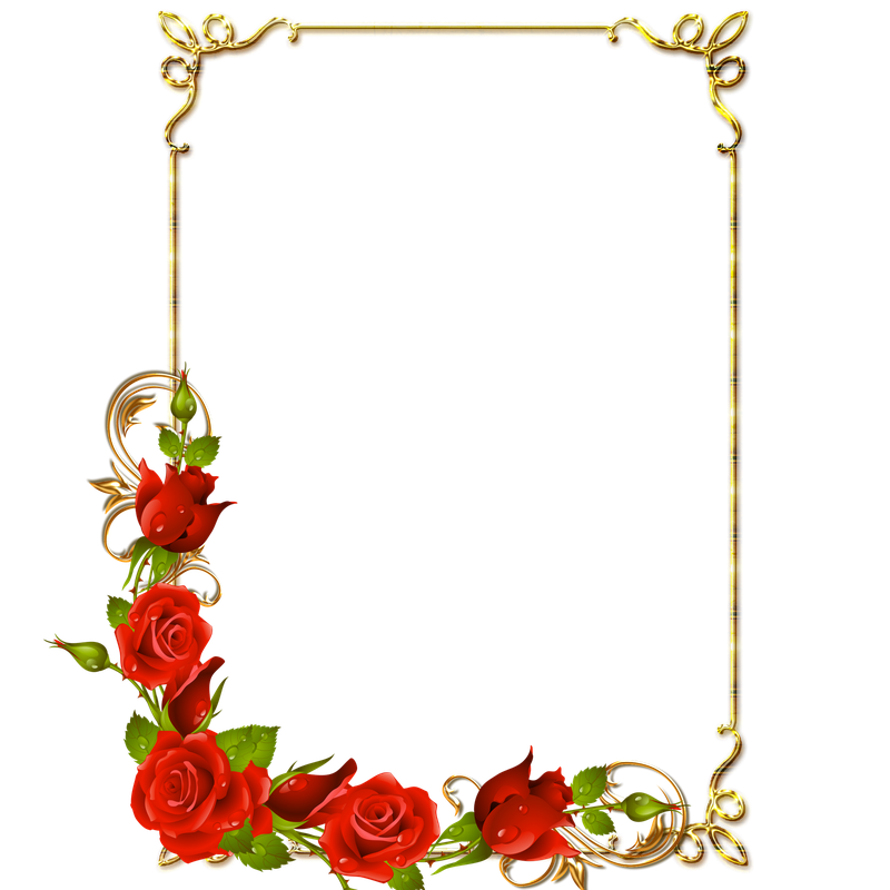 Rose Frame Png File (olive, black)