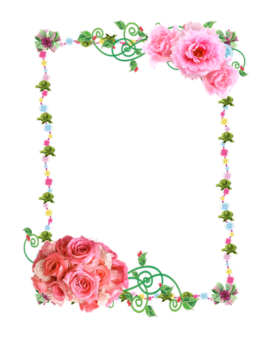 Rose Frame Png Isolated Image (black)