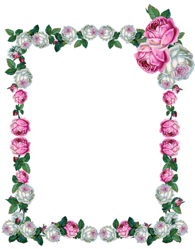 Rose Frame Png Pic (black)