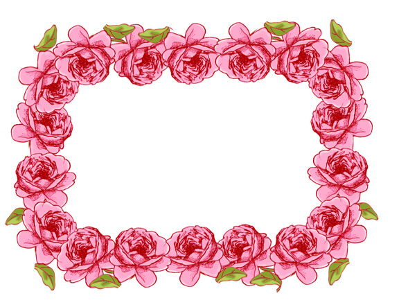 Rose Frame Png Transparent (pink, black)