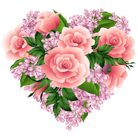 Rose Heart Png Transparent Picture (salmon, pink, black)