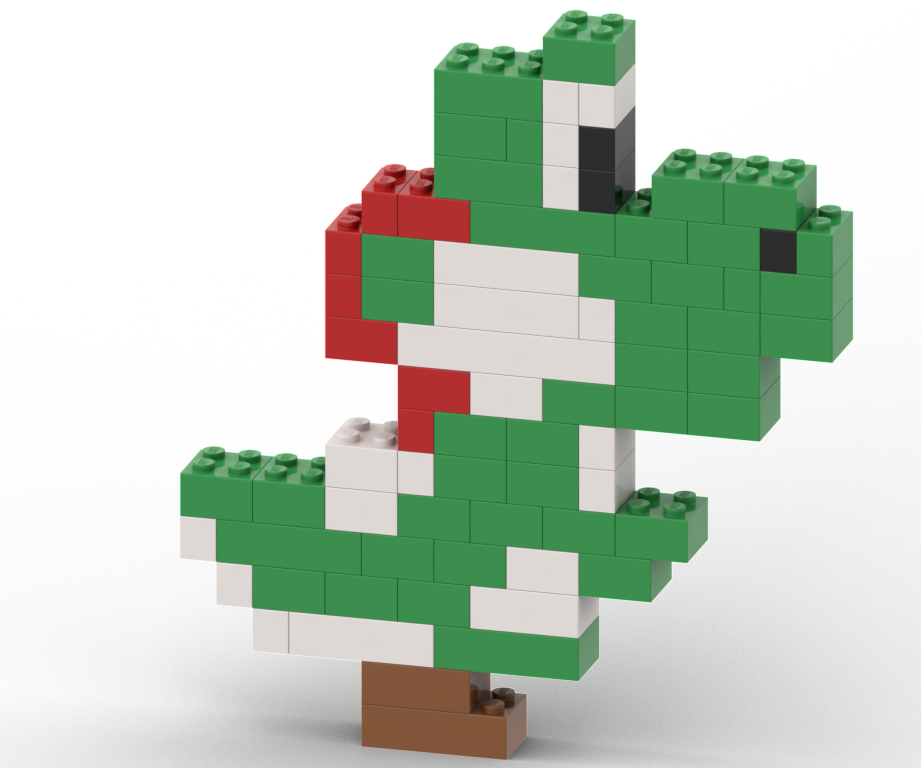 Yoshi Mario Png File (chocolate, beige, black, teal)