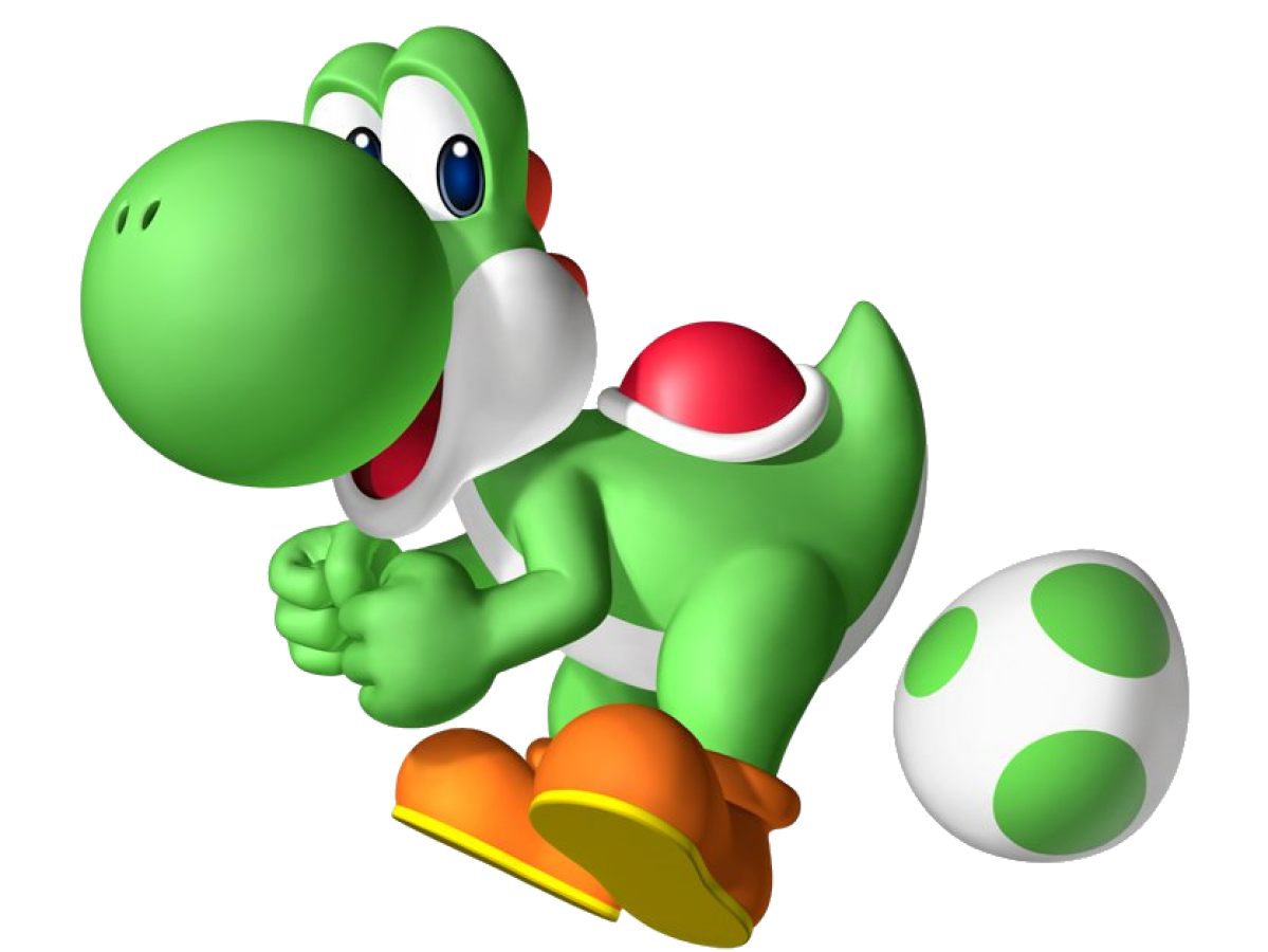 Yoshi Mario Transparent (black, olive, white)