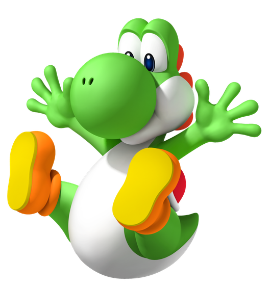 Yoshi Png File (black, gold, white)