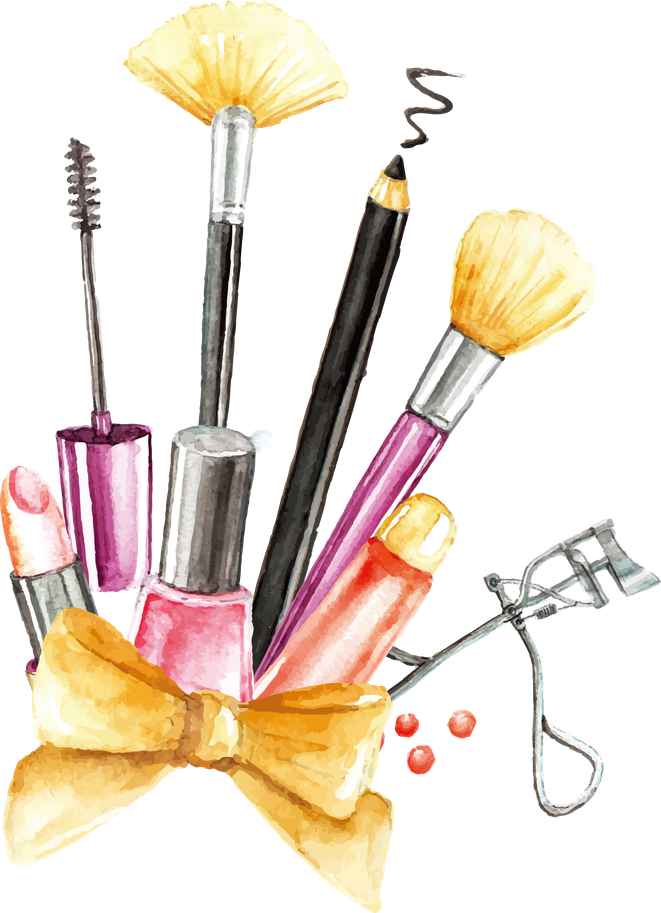 Cosmetics Brushes Png File (beige, black, white)