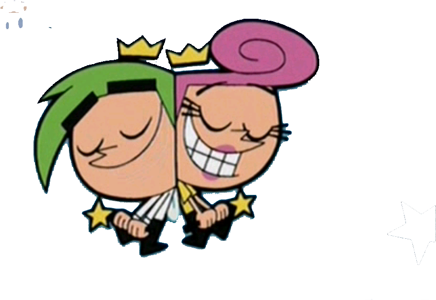 Cosmo And Wanda Png Isolated Pic (black, salmon)