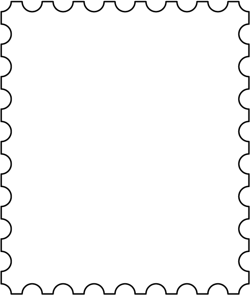 Postage Stamp Blank Png Image (black)