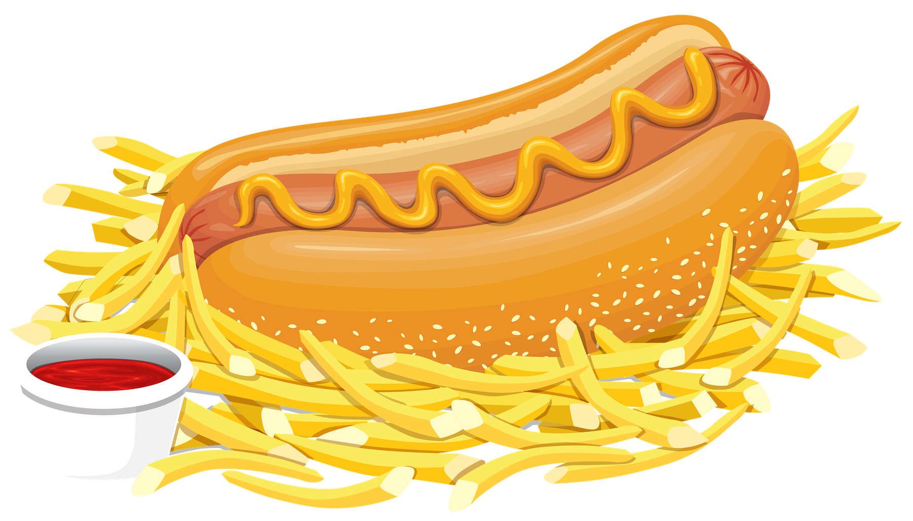 Hot Dog Png Transparent File (white, orange, black, salmon)