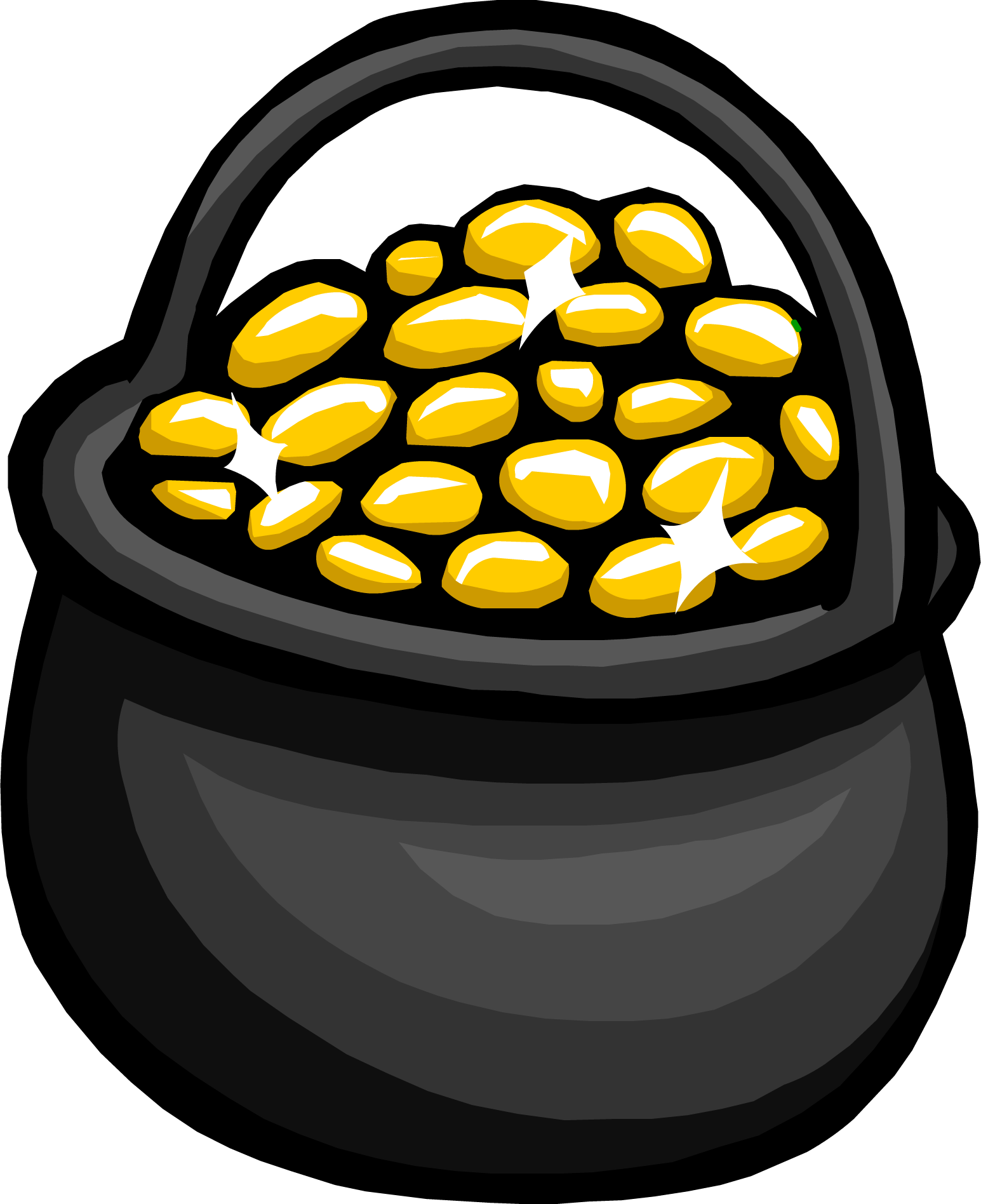 Pot Of Gold Vector Png File (gray, indigo, black)