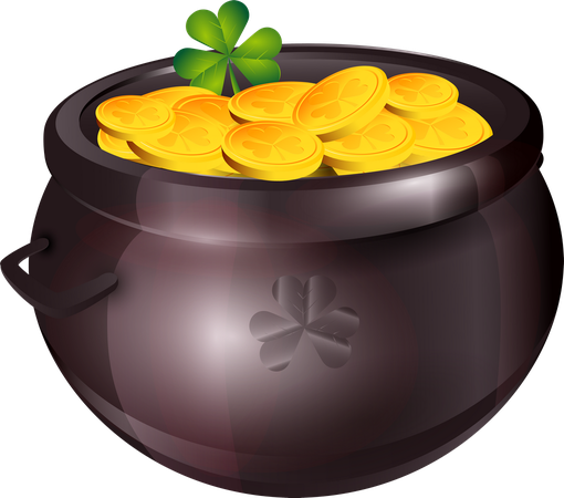 Pot Of Gold Vector Png Hd (indigo, black)