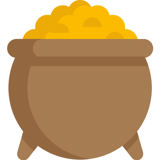 Pot Of Gold Vector Png Image (gray, orange, black)