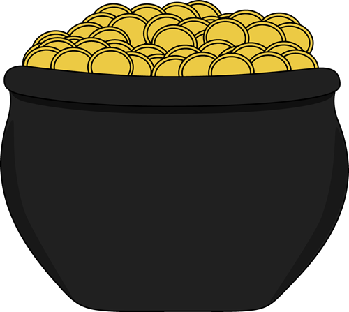 Pot Of Gold Vector Png Isolated Hd (gold, black, white)