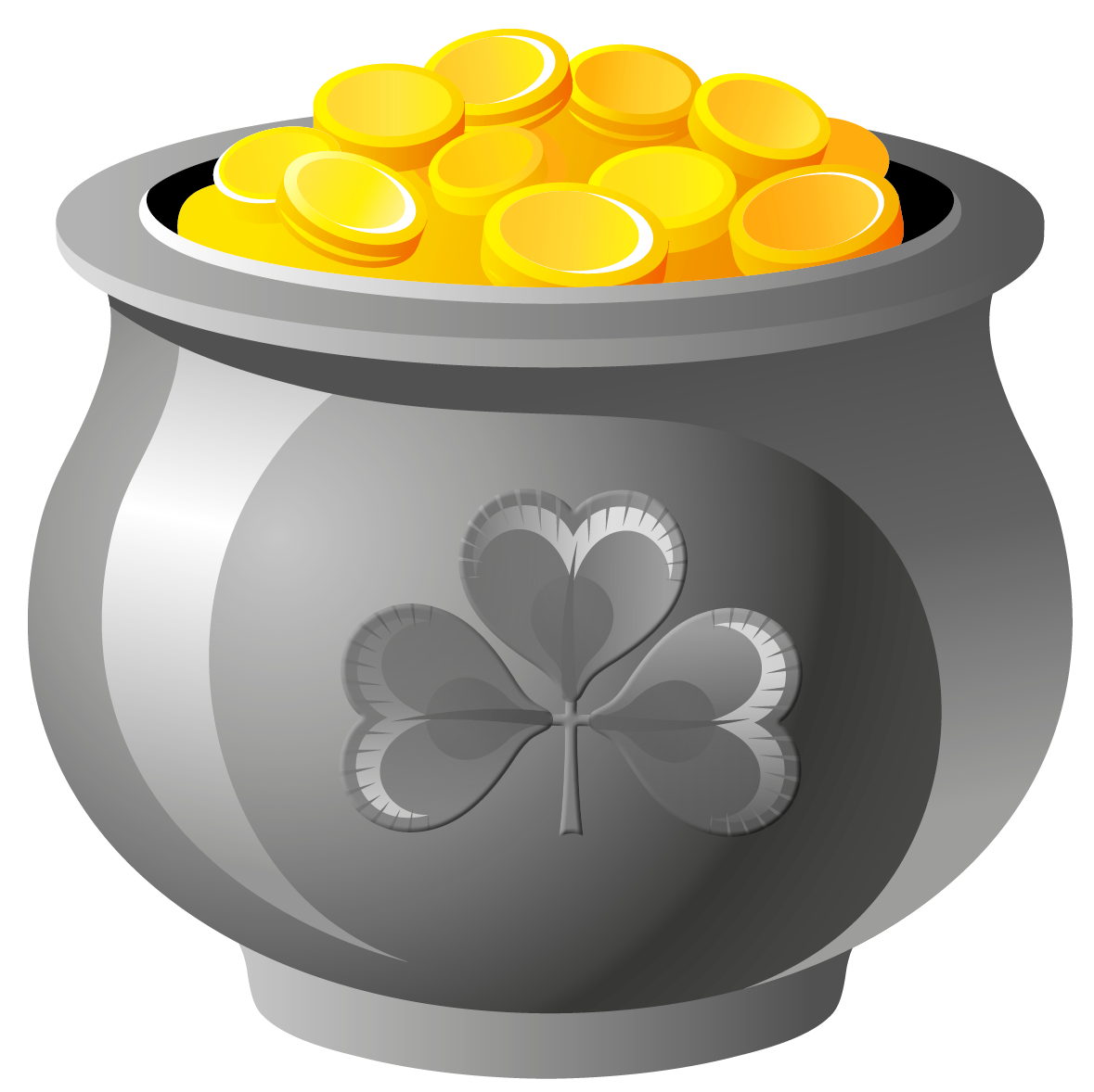 Pot Of Gold Vector Png Isolated Pic (gray, indigo, white)