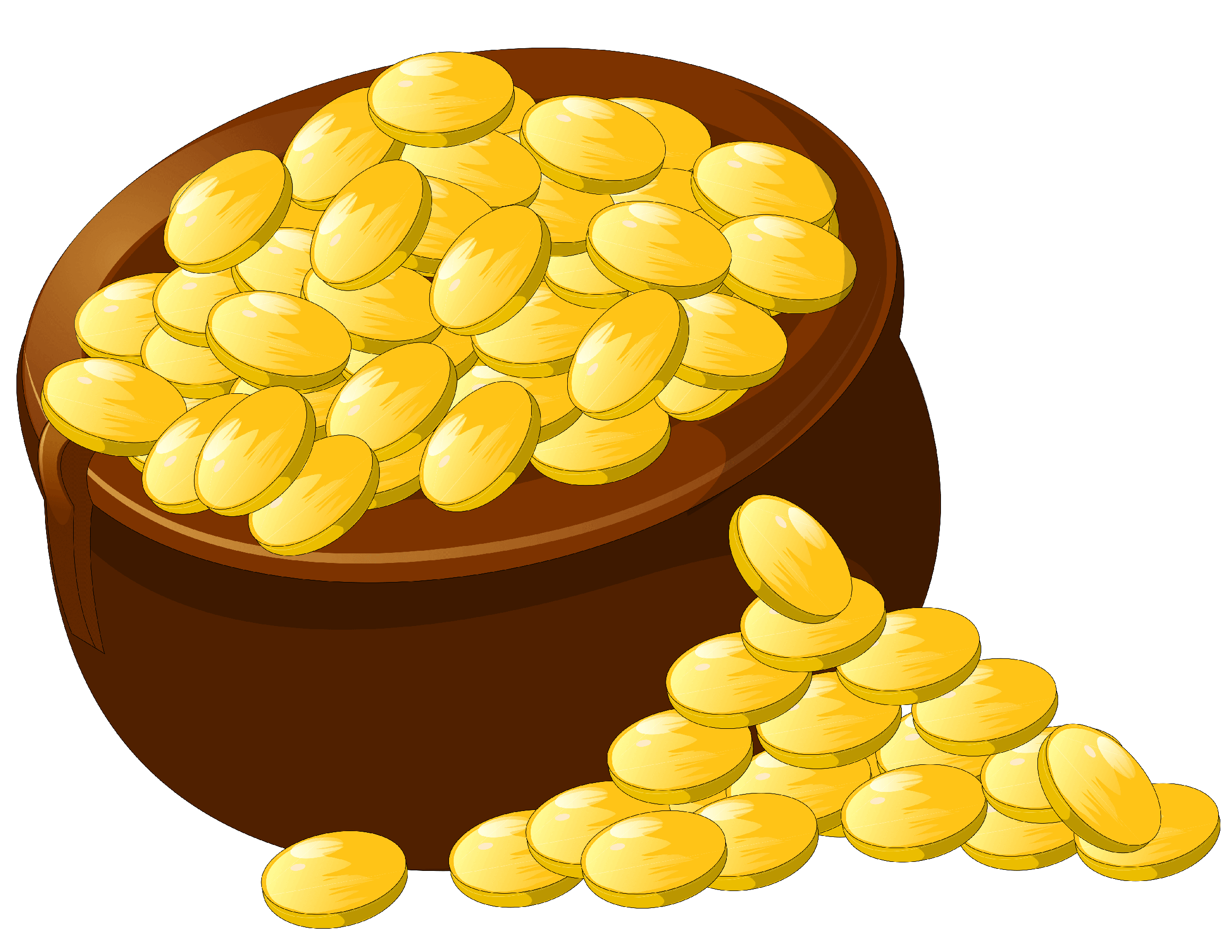 Pot Of Gold Vector Png Pic (gold, black, maroon)