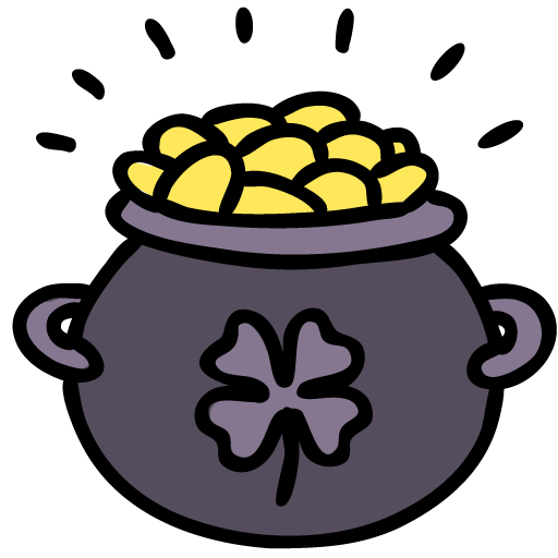 Pot Of Gold Vector Png Picture (gray, gold, black)