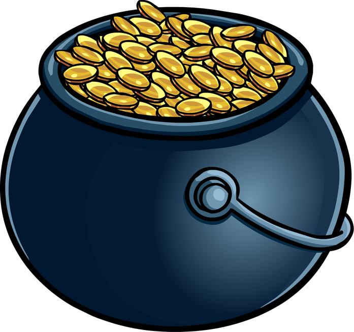 Pot Of Gold Vector Png (teal, navy, black)