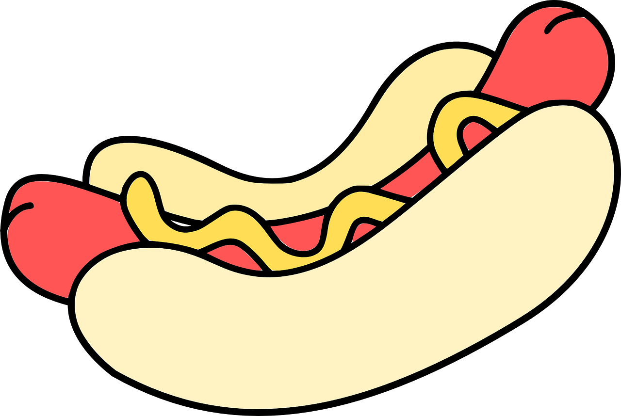 Hot Dog Bun Transparent Png (beige, black, salmon)