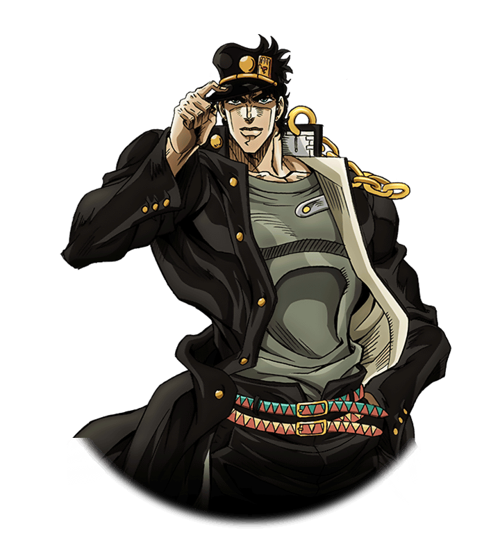 Jotaro Kujo Transparent Background (white, gray, lavender, black)