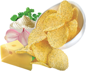 Potato Chips Transparent Background (black, salmon)