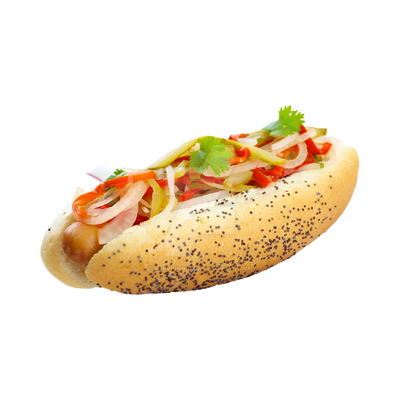 Hotdog No Background (beige, black, salmon, silver)