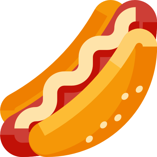 Hotdog Png File (chocolate, orange, white, red, pink)