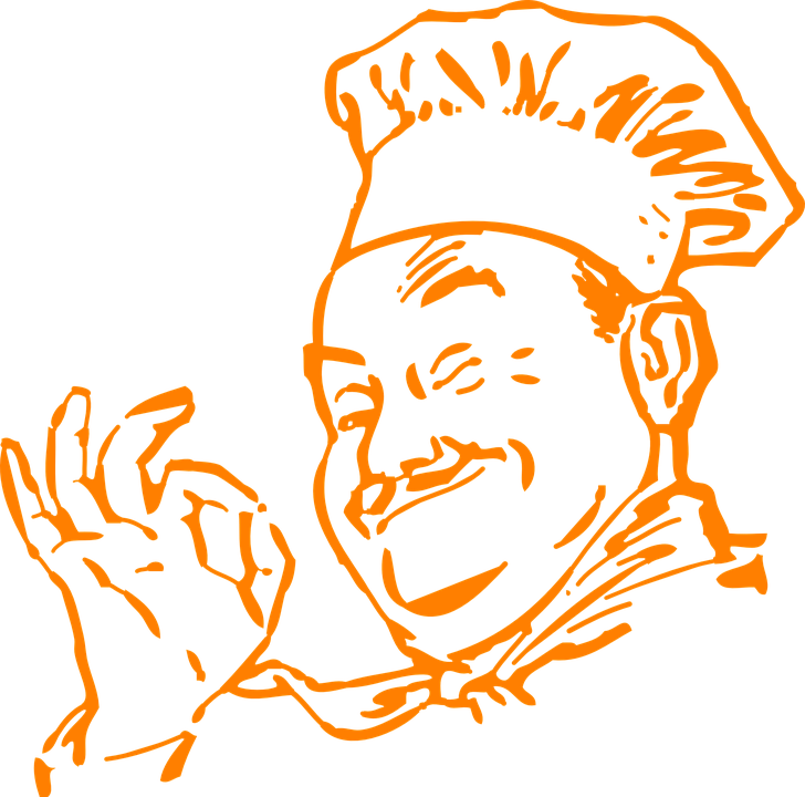 Hotel Chef Cook Vector Png Image (black, orange)