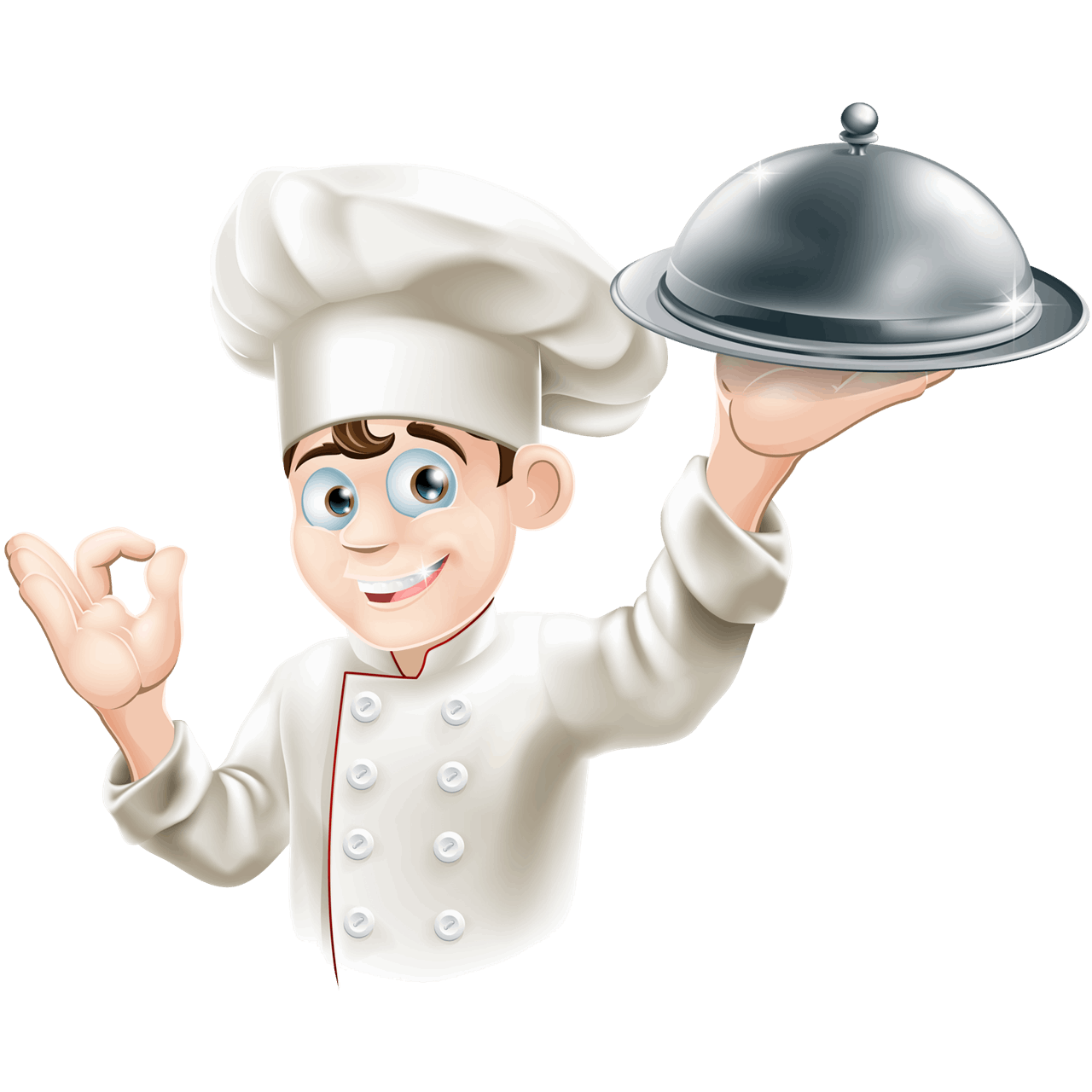 Hotel Chef Cook Vector Transparent Background (beige, pink, white, black, silver)