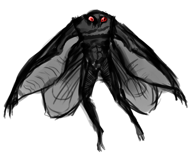 Moth Man Png Transparent Image (black)