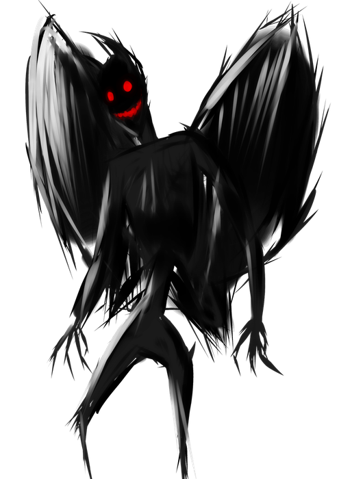 Moth Man Transparent Background (black)