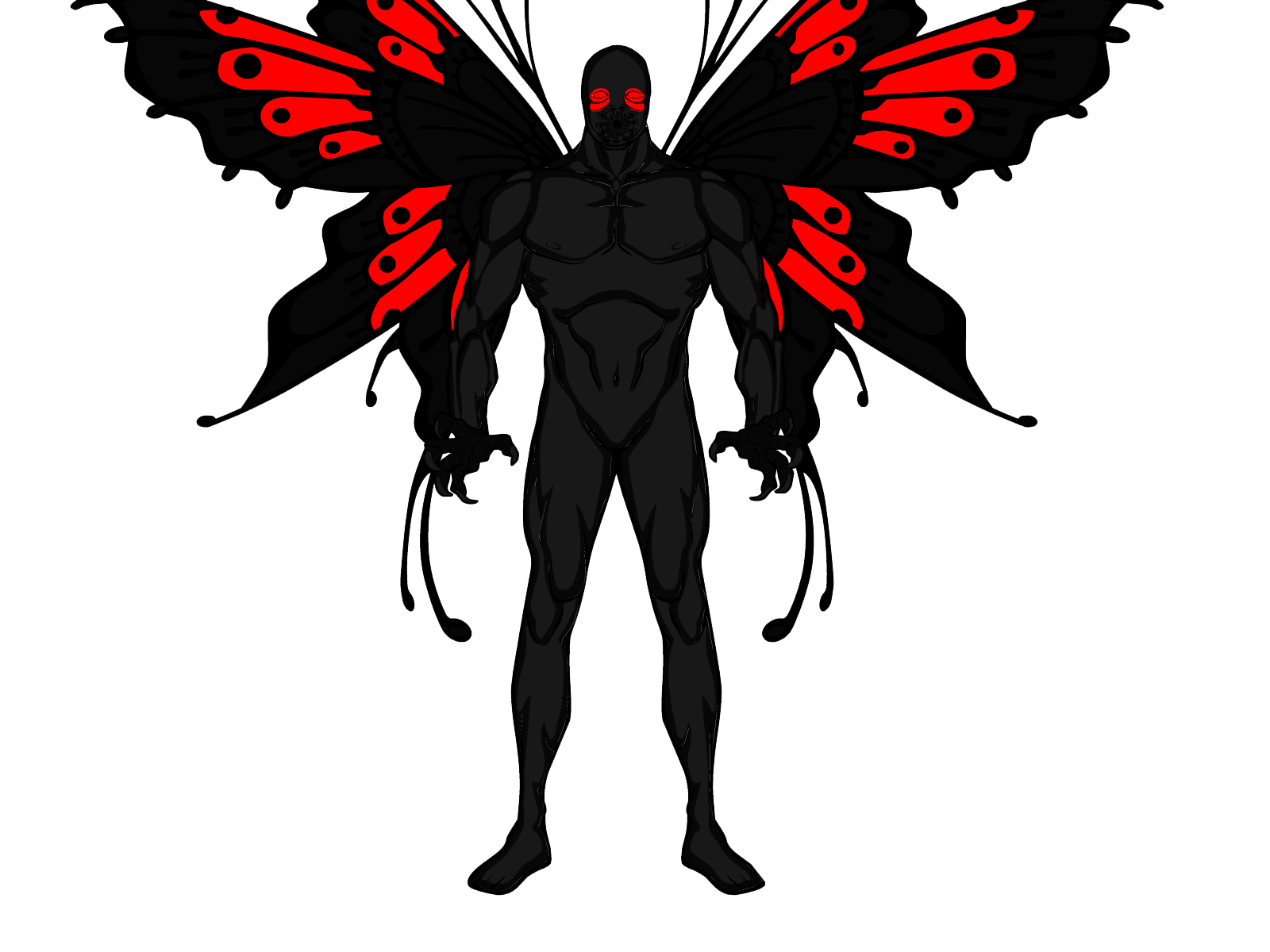 Moth Man Transparent Png (white, black)