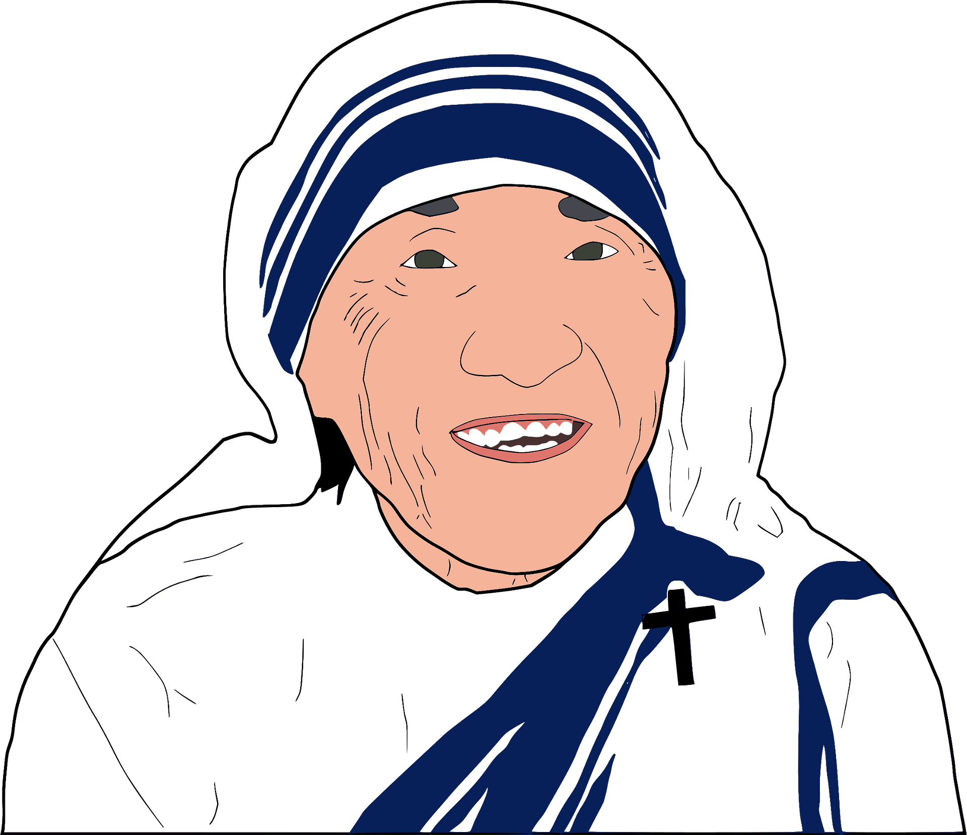 Mother Teresa Png Picture (gray, pink, navy)