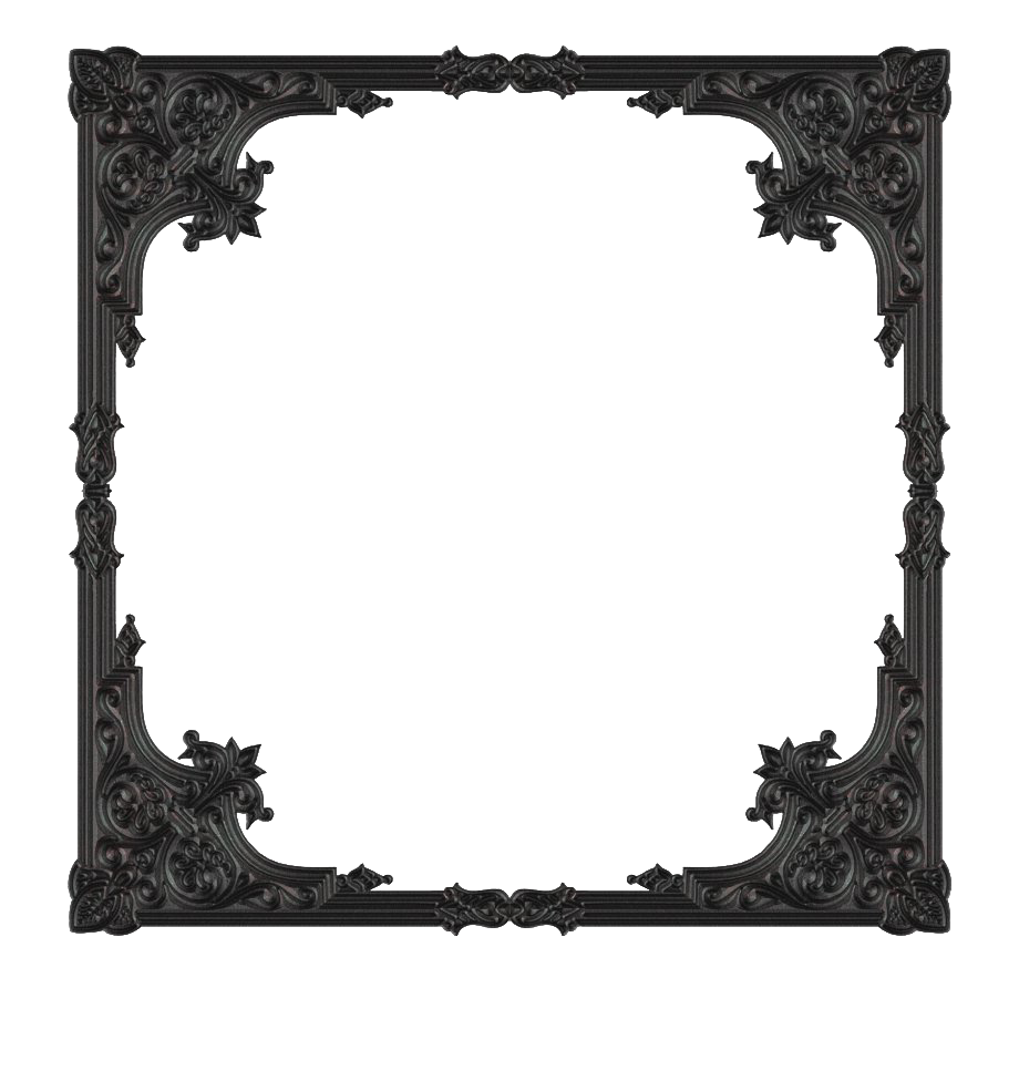 Gothic Frame Png Clipart (black, gray, white)