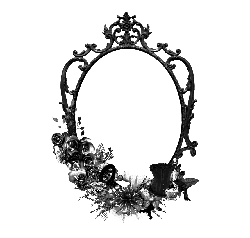 Gothic Frame Png Image (indigo, black, white)