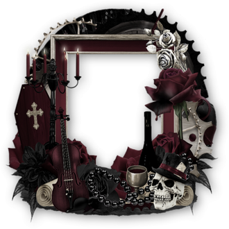 Gothic Frame Png Isolated Image (black)