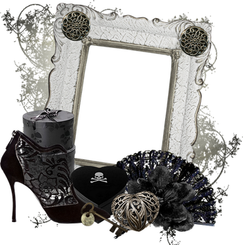 Gothic Frame Png Photo (black, silver)