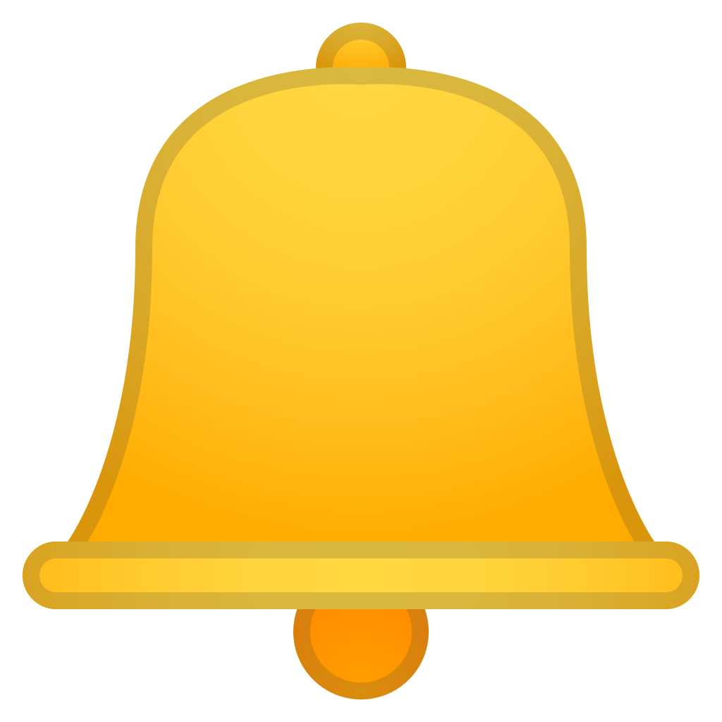 Notification Bell Png Image (black, gold, orange)