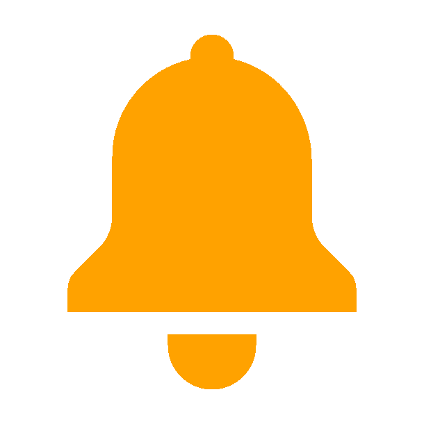 Notification Bell Png Photo (white, orange)