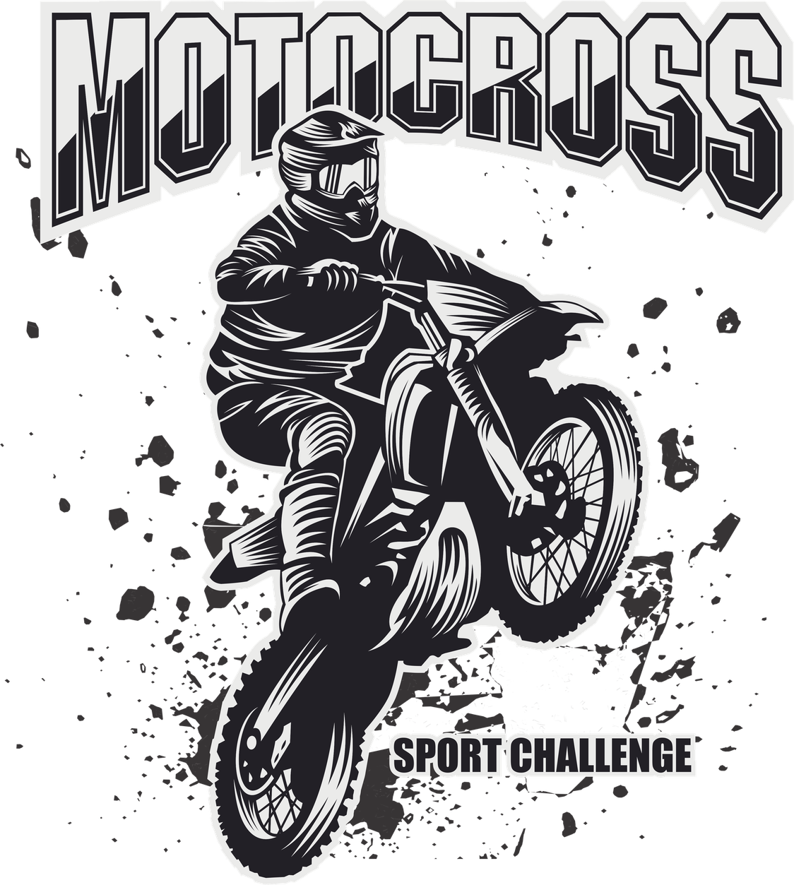 Motocross Motorcycle Png Image File (black)