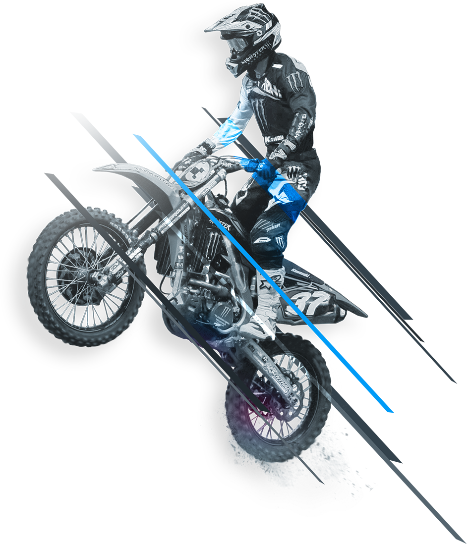 Motocross Motorcycle (indigo, black, gray, white)