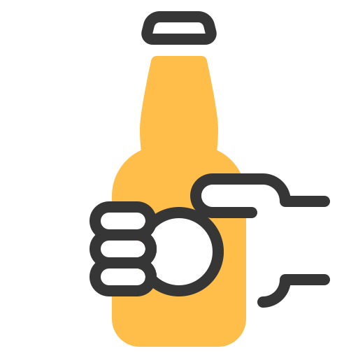 Bottle Beer Beverage Hand Party Drink Alcohol Icon Free Png Icon Download (chocolate, salmon, black, indigo)