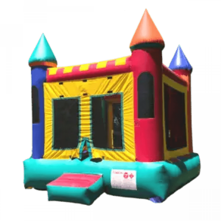 Bounce House Transparent (teal, black, green, gray)