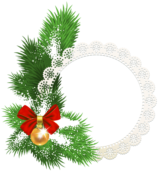 Round Christmas Frame (black, green, olive, white)