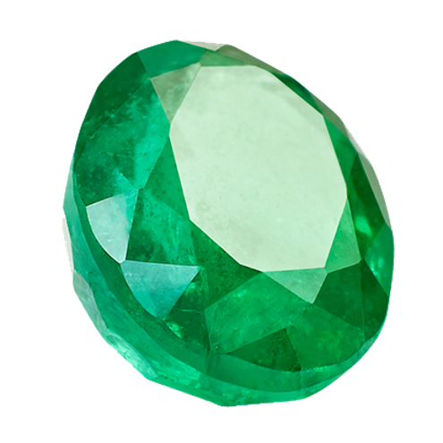 Round Emerald Stone Transparent Background (mint, black)