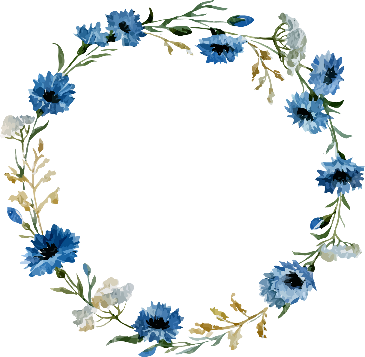 Round Floral Frame Png Hd Image (indigo, gray, white, black, lavender)