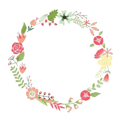 Round Floral Frame Png Picture (white)