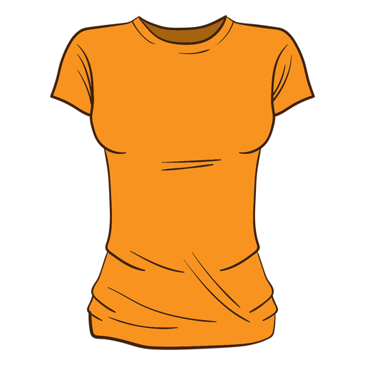 Round Neck T Shirt Png Clipart (orange, black)