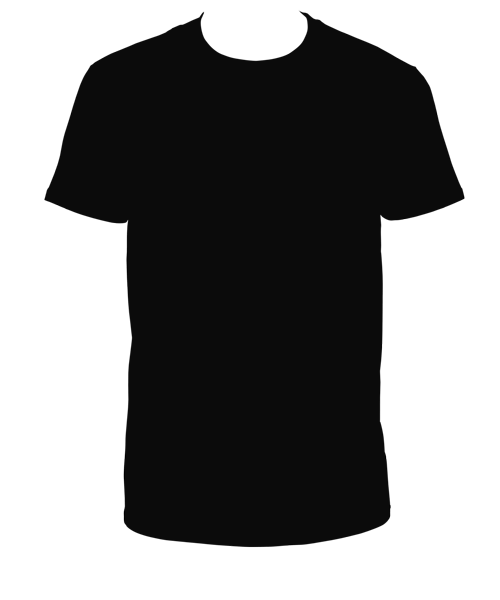 Round Neck T Shirt Png File (black)